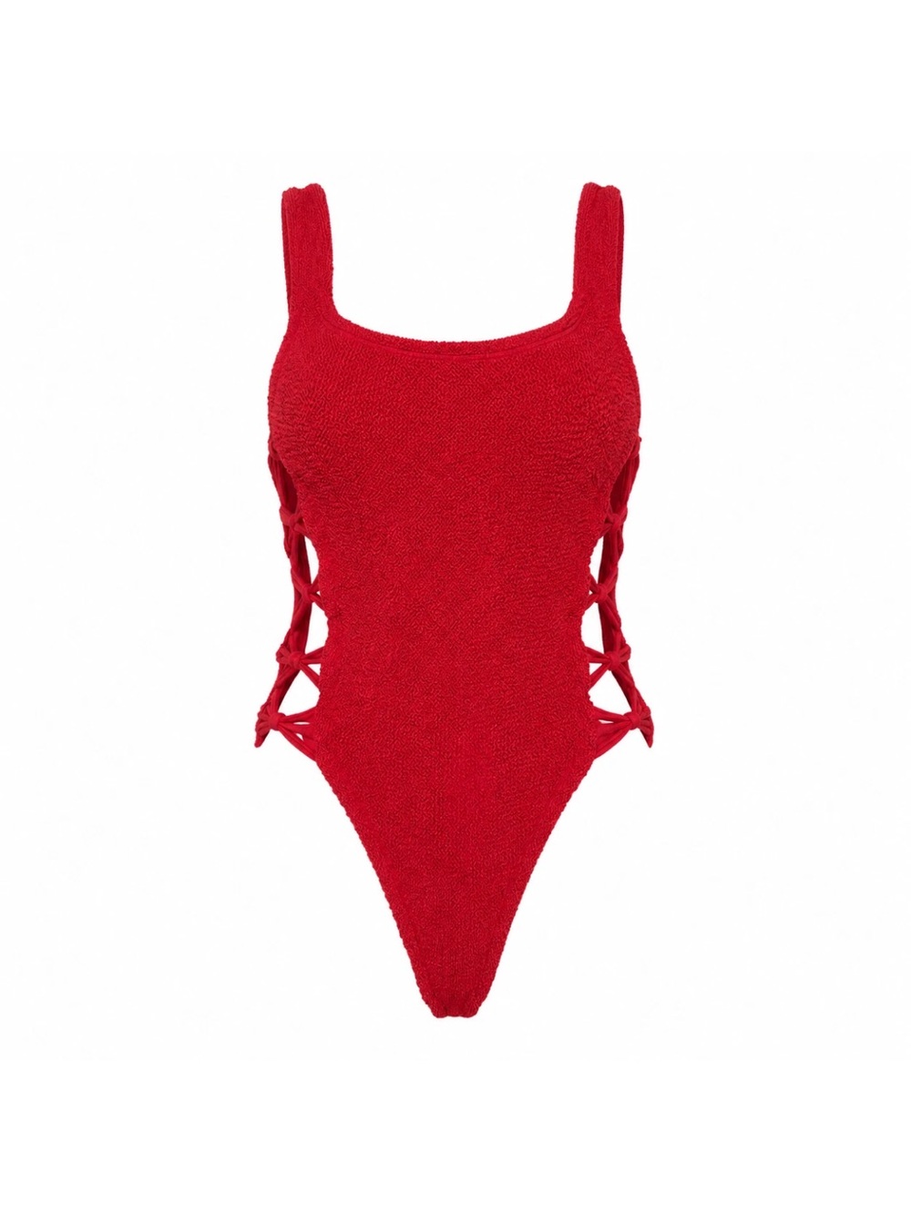 Hunza G Tiffany Bow Cutout One Piece Swimsuit in Red OS - Picture 6 of 10